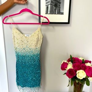 NWT Musani Gold beaded cocktail dress.